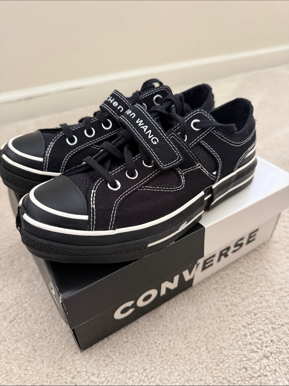 Converse Black Canvas Low-Top Sneakers with White Trim
